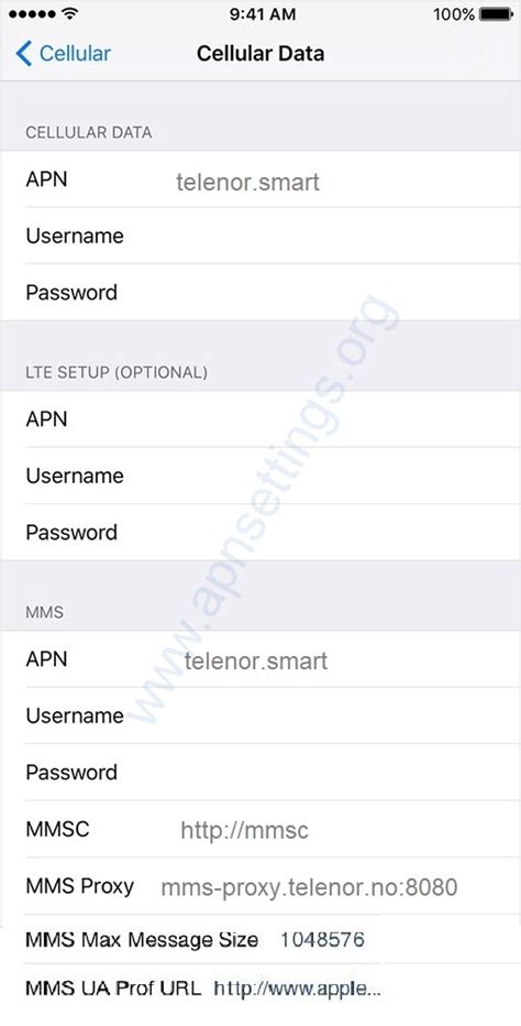 mms oppsett telenor